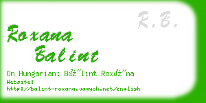 roxana balint business card
